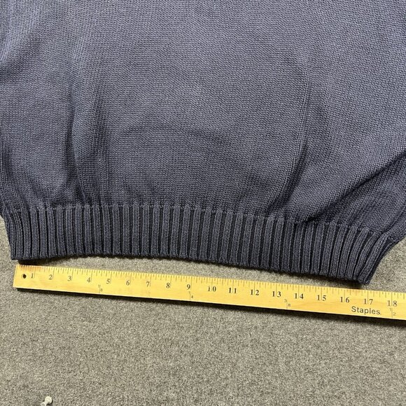 VTG Polo By Ralph Lauren Sweater Mens XL Navy Red Pony Crew Neck 100% Cotton - Picture 6 of 16